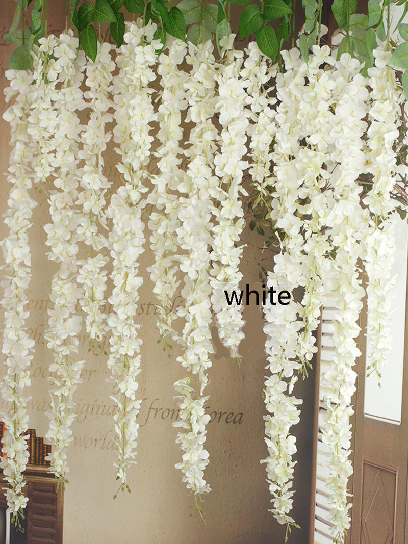 Simulation Wisteria Vine Garland Hanging Flowers For Wedding Ceremony Arch Decor 10PCS US DDP FLOWER DELIVERY