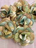 Vintage Map Roses: Handcrafted Atlas Flowers, Paper Rose Bouquet ANNIVERSARY