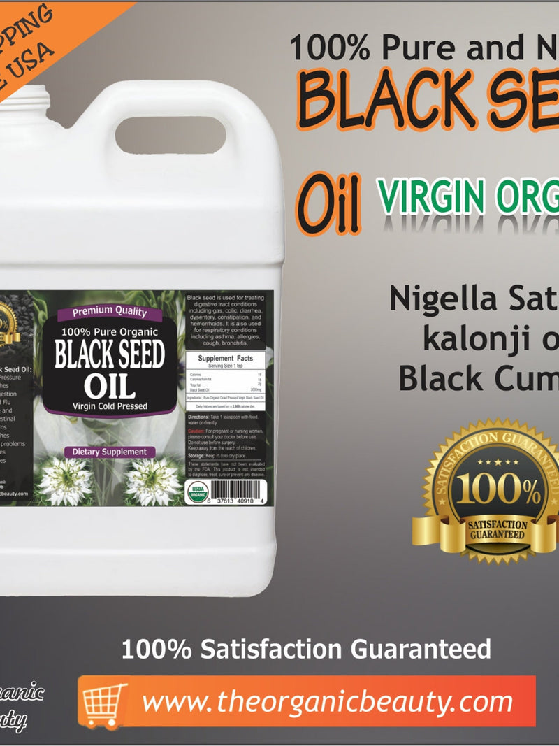 32 oz 100% Pure Virgin Organic Black Seed Oil Cold Pressed / Black Cumin Nigella Sativa Fresh Organic   -  FREE SHIPPING seeds bulk