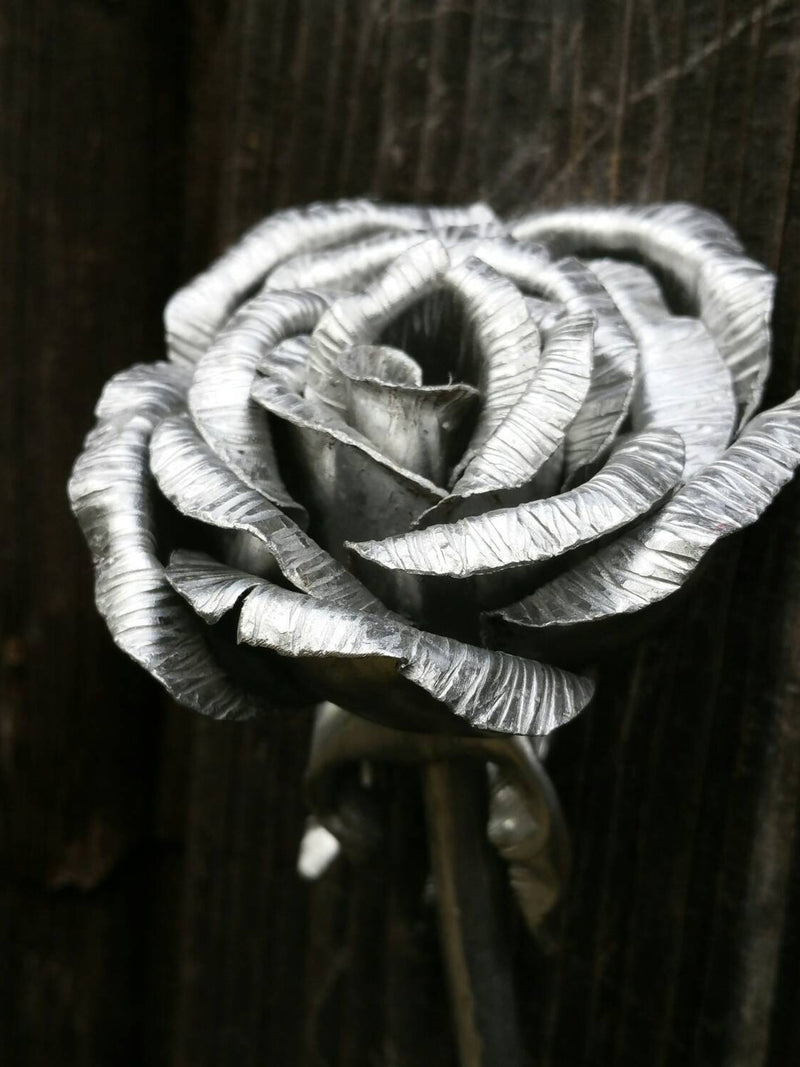 Hand Sculpted Aluminum Rose: 10th Anniversary Metal Flower ANNIVERSARY
