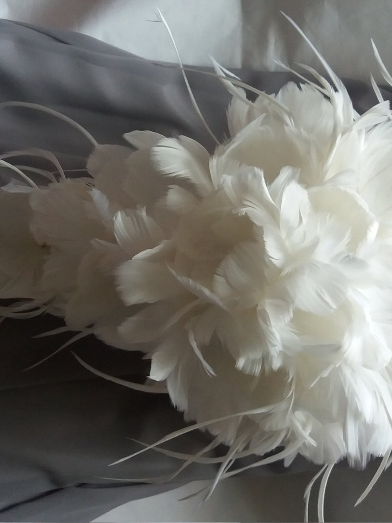 Cascade Wedding bouquet, Feather bouquet, Bridal accessory, Vintage bouquet,White bouquet, Gatsby Wedding, Feather flowers,YOUR CHOICE COLOR FLOWER DELIVERY