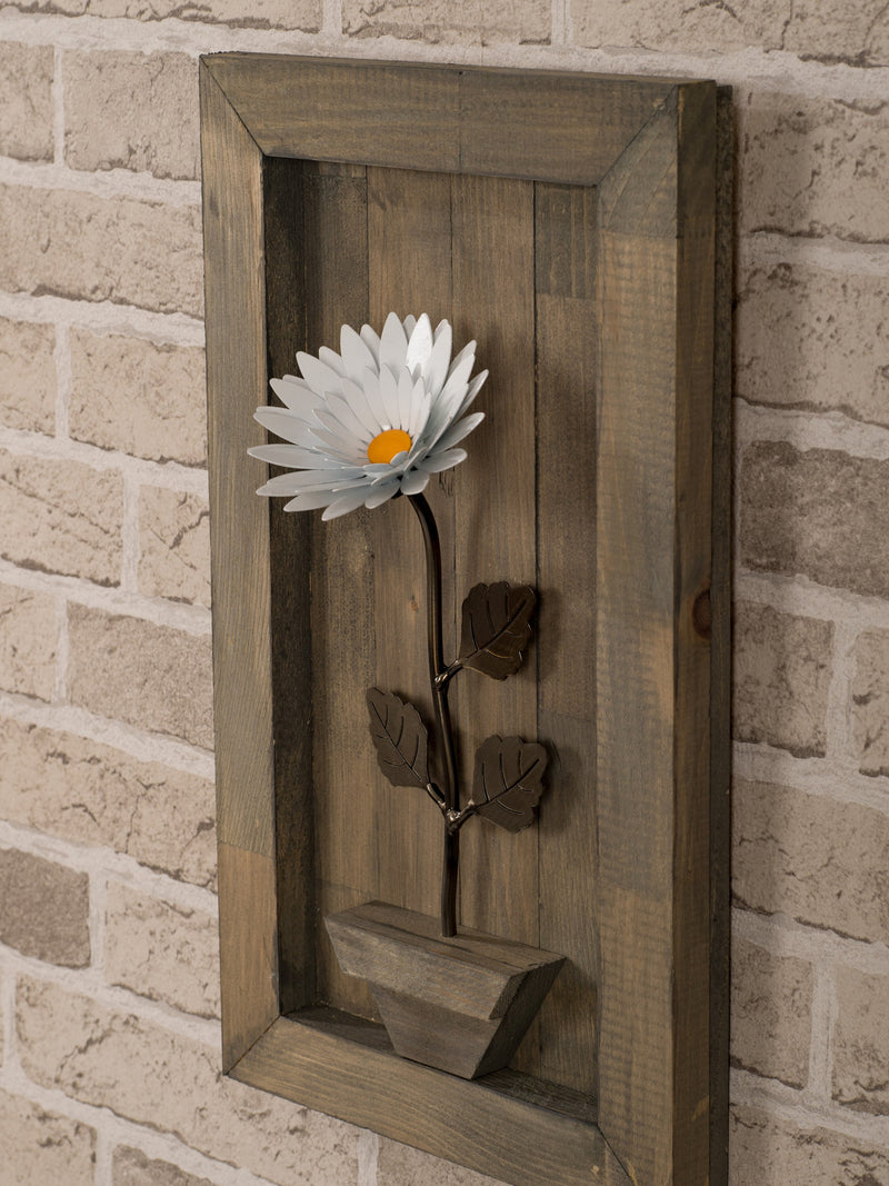 Personalized Gift - Framed Metal Daisy for Wood 5th Anniversary ANNIVERSARY
