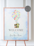 UP House Warming Welcome Sign, UP Homewarming Sign, Balloon House Home Sweet Home, New House Welcome Poster, Birthday Welcome Sign house warming flower