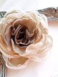 Cream Beige Silk Flower Brooch, Millinery Fabric Flower, Floral  Hair Clip, Wedding Corsage Pin silk flower