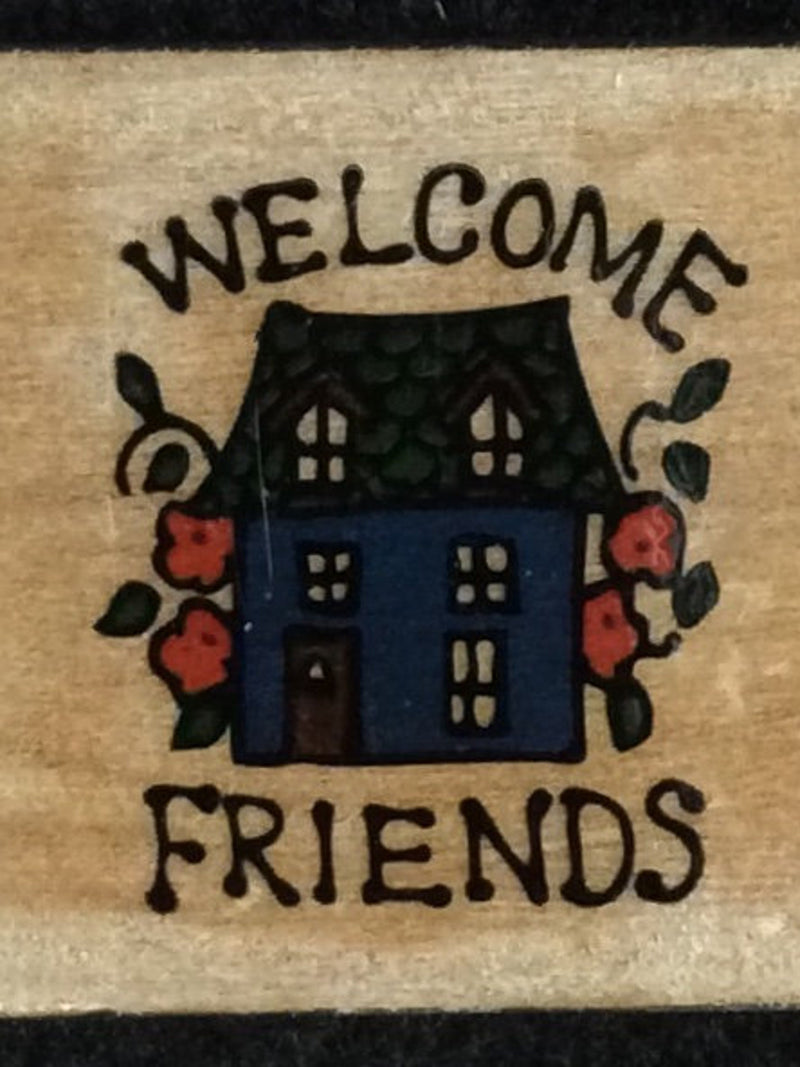 Welcome Friends Wood Mounted Rubber Stamp From Westwater, House, Flowers, Floral, Friends, House Warming, House Purchase, Buy A House, Home house warming flower