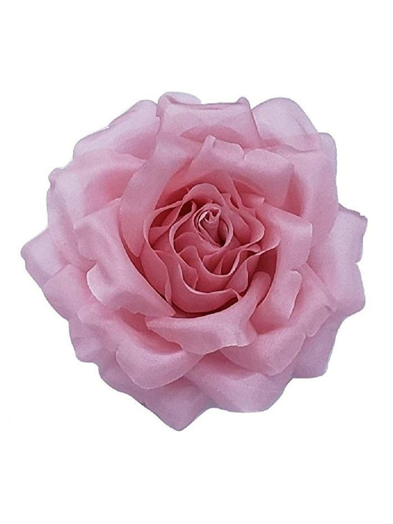 M&S Schmalberg 3.5" Pink Silk Rose Flower Brooch Pin - Made in USA silk flower