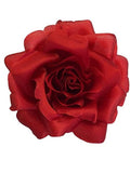 M&S Schmalberg 3.5" Silk Red Rose Fabric Flower Brooch Pin - Made in USA silk flower