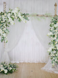 Ivory White Wedding Archway Flower Arrangement, Silk Orchids Floral Decor wedding flower