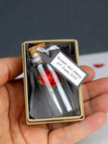 Rose In A Bottle Personalised Love Token ANNIVERSARY