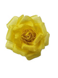 M&S Schmalberg 3.5" Yellow Silk Rose Flower Brooch Pin - Made in USA silk flower
