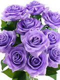 Real Touch Lilac Purple Roses, Silk Artificial Flowers (10 Stems) silk flower