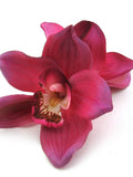 Large Double 4.5" Fuchsia Pink Orchid Poly Silk Flower Hair Clip silk flower