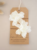 Set of 2 Ivory Delphinium Hair Flowers Bridal Hair Pins Wedding silk flower