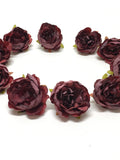 10 Dusty Burgundy Red Artificial Mini Peonies- Artificial Flowers, Silk Flowers, Wedding, Hair Accessories, Flower Crown, Millinery, Corsage silk flower