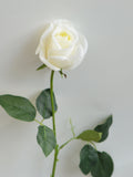 25" Real Touch Cream Ivory Roses, Half Opened Faux Roses, High Quality Artificial Flower | DIY Floral | Wedding/Home Decoration | Gifts wedding flower