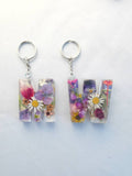 KEYRING from the Garden, Secret Santa, Teacher Gift, Gift for Her, Flower Art, House Warming Gift, New Car Gift, Best Friend Gift, Flowers house warming flower