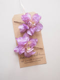Set of 2 Lilac Delphinium Silk Hair Flowers Bridal Hair Pins Wedding silk flower