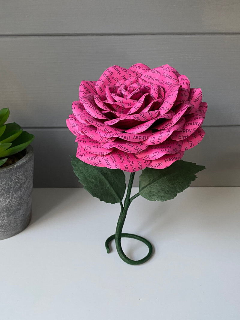 Personalized Paper Rose, Handmade Anniversary Gift ANNIVERSARY