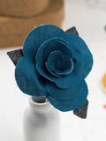 Linen Flower for 4th Anniversary Gift - Teal ANNIVERSARY