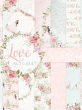 Love Actually Digital Paper, Wedding Floral Backgrounds, Romantic Pink Blue Patterns Love Romance Flower