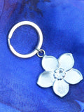 Forget Me Not Keyring, Flower Key Fob, Handmade, by William Sturt, in Fine Pewter house warming flower