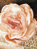 Pale Peach Silk Flower Brooch Ð Handmade Peony Corsage Pin, Gift for Her silk flower
