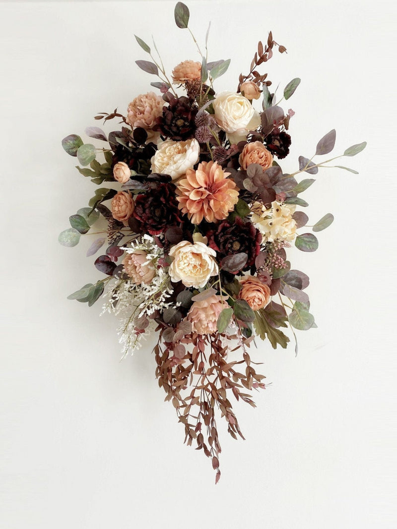 Burgundy, Peach, Champagne, Dusty Pink Arch Flowers, Silk Flower Swag, Artificial Wedding Hanging Flower, Wedding Backdrop Flower Decoration silk flower