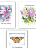 Watercolor Floral Sympathy Cards Ð Magnolia, Butterfly sympathy flower