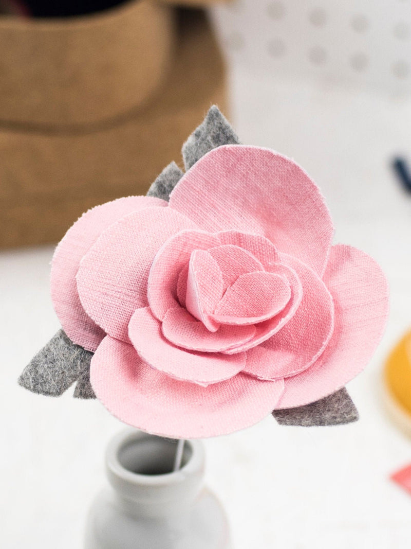 4th Anniversary Gift Pink Linen Rose ANNIVERSARY