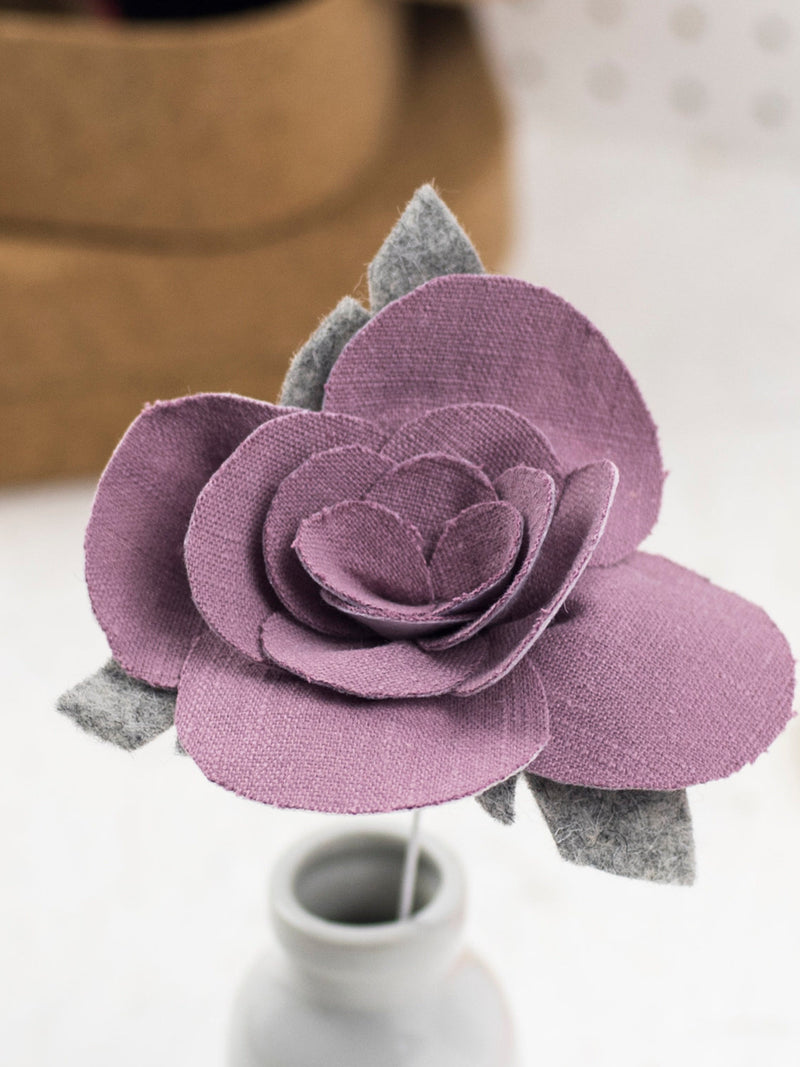 Linen Flowers For 4th Anniversary Gift - Mauve ANNIVERSARY