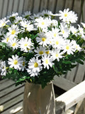 White Daisy Bouquet: 2 Bunches Artificial Flowers, DIY Floral Arrangement silk flower