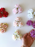 Artificial Mini Rose Heads SilkFlower DIY Florist Supply, set of 3, Spring home decor silk flower