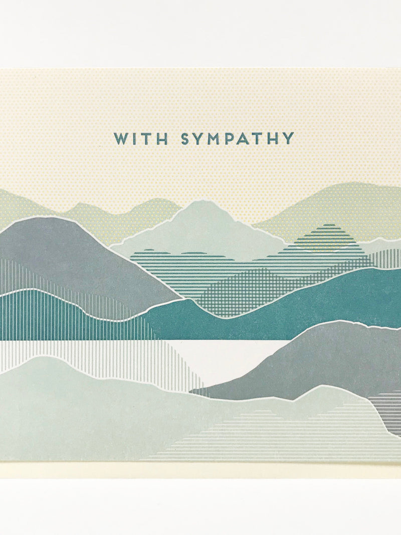 Coastal With Sympathy Letterpress Condolence Card sympathy flower