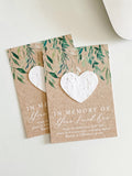growNOTESª Plantable Memorial Wallet Cards Seed Paper For Funeral Custom Memory Cards Sympathy Grief Cards Celebration of Life Keepsake sympathy flower