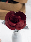 Red Leather Rose For 3rd Anniversary Gift ANNIVERSARY