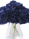 Navy Blue Silk Hydrangea Flower Head 10pcs Big Fake Hydrangea Artificial Hydrangea for Wedding Ceremony Centerpieces Decorations with Stems silk flower