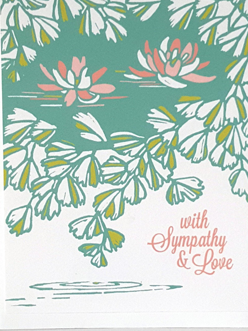 Lotus Flower Floral Sympathy Greeting Card, Thinking of you Condolence Card Set, Bereavement Card, Loss of Mother or Father Greeting Card sympathy flower