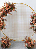 Brown,Peach,Terracotta,Dusty,Rust Orange Autumn Fall Flower Arch for Wedding, Wedding Swag for Circular Arch, Wedding Backdrop wedding flower