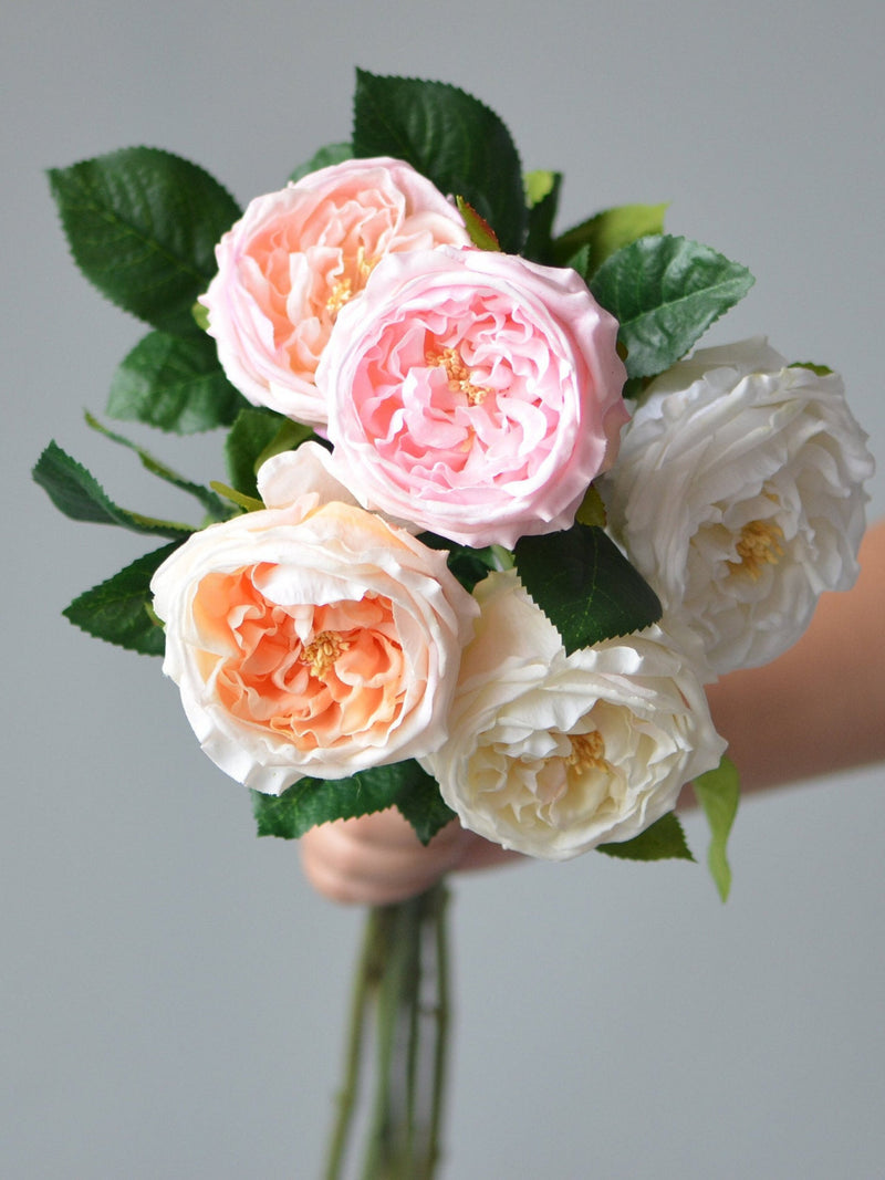 24Ó Faux Austin Roses, Real Touch Fake Rose, Blush Cream Ivory, DIY Florals | Wedding/Home/Kitchen Decoration | Gifts/Bouquets/Centerpieces FLOWER DELIVERY