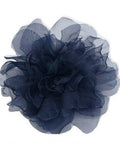 M&S Schmalberg 6" Large Organza Flower Navy Blue Indigo Gardenia Flower Silk Millinery Fabric Flower Brooch Pin silk flower