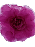 M&S Schmalberg 8" Silk Fuchsia Rose Large Oversized Flower Brooch Pin - Made in USA silk flower