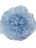 M&S Schmalberg 8" Silk Light Blue Open Rose Large Oversized Flower Brooch Pin - Made in USA silk flower