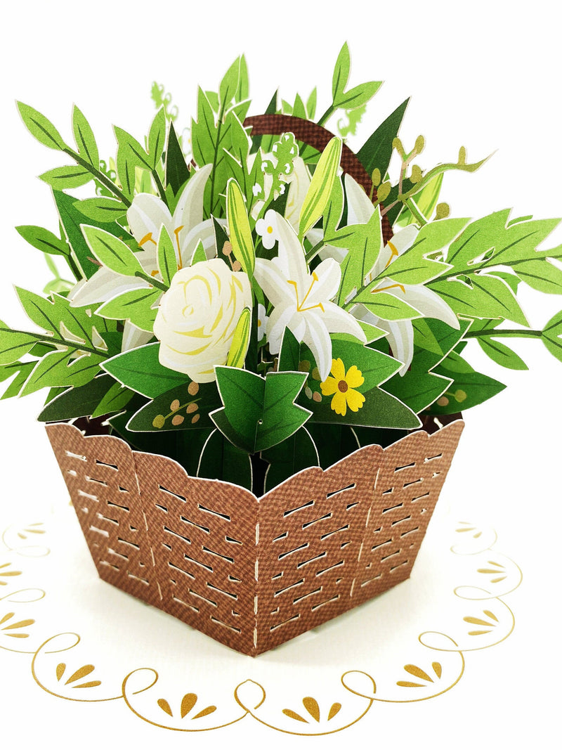 Sympathy Card, 3D Flower Basket Pop Up Card, Condolence Gift sympathy flower