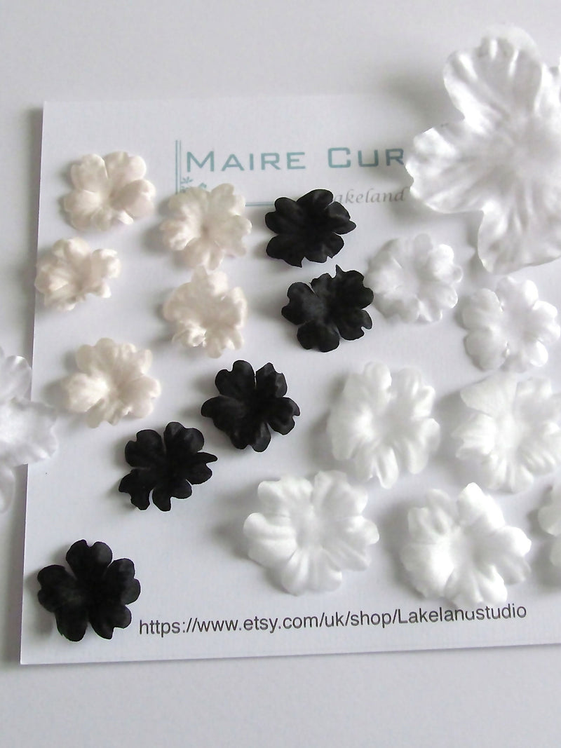 Silk Satin Cherry Blossom Flowers: 3D sew on Fabric Petals silk flower