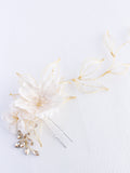 Silk flower hair accessory Flower hair clip Ivory floral hair vine Bridal silk flower Ivory flower hair comb Wedding millinery fascinator silk flower