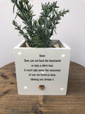 Memorial MUM Mam Mom Loss Flower / Plant Pot Personalised BEREAVEMENT In Memory of a Loved One ~ Mum Dad Nana Daughter Son or ANY name sympathy flower