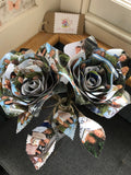 Personalized Photo Roses with Vase: Handcrafted Keepsake Gift ANNIVERSARY