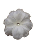 M&S Schmalberg 2.5" Silk Flower Pin Brooch w /Crystal - Made in USA silk flower