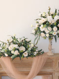 Ivory White Rose Wedding Table Arrangement, Sweetheart Table Flower, Wedding Reception Decor, Head Table Flowers, Wedding Floral Centerpiece wedding flower