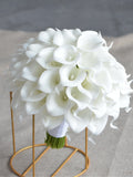Faux Ivory Bridal Bouquet, Real Touch Calla Lilies Wedding Bouquets Bouquet